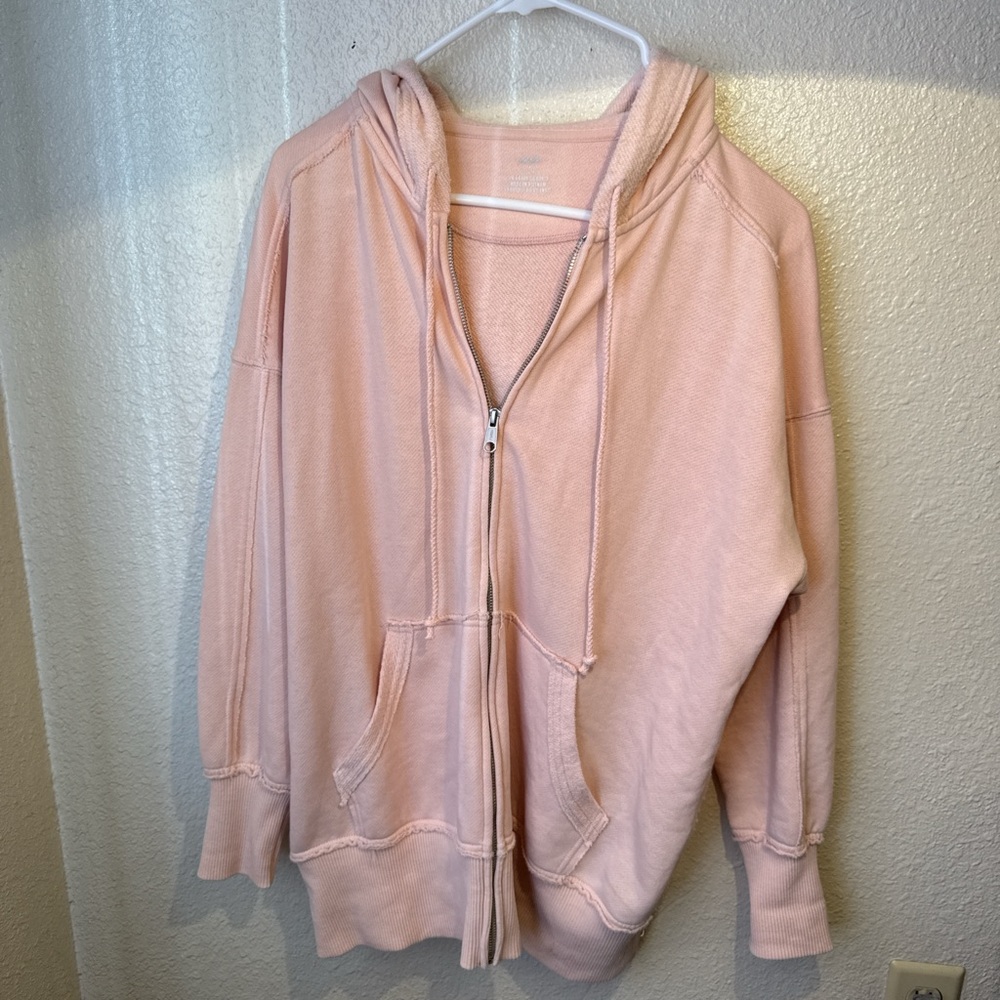 aerie Light Pink Zip-Up Hoodie